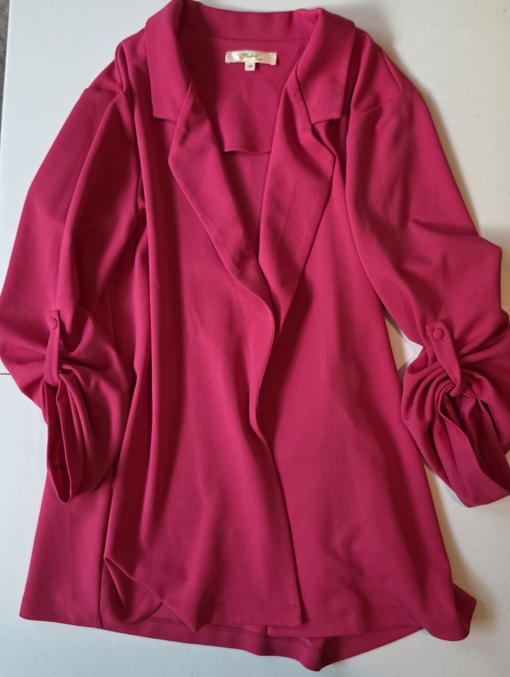 ANDREE BY UNIT Fuchsia Tie-Cuff Long Sleeve Top